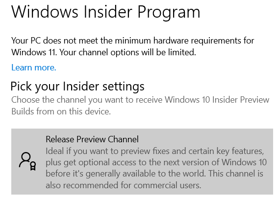 Unable to select Windows 11