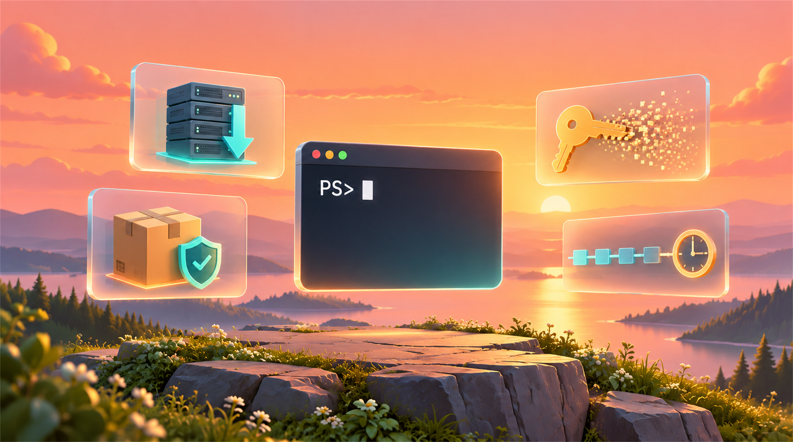 The PowerShell movement between late April and the end of July 2026 — PowerShell 7 heading inbox on Windows Server, a PSResourceGet supply-chain roadmap, UUID v7 by default in 7.7, SecretManagement declared feature complete, and Az 16.